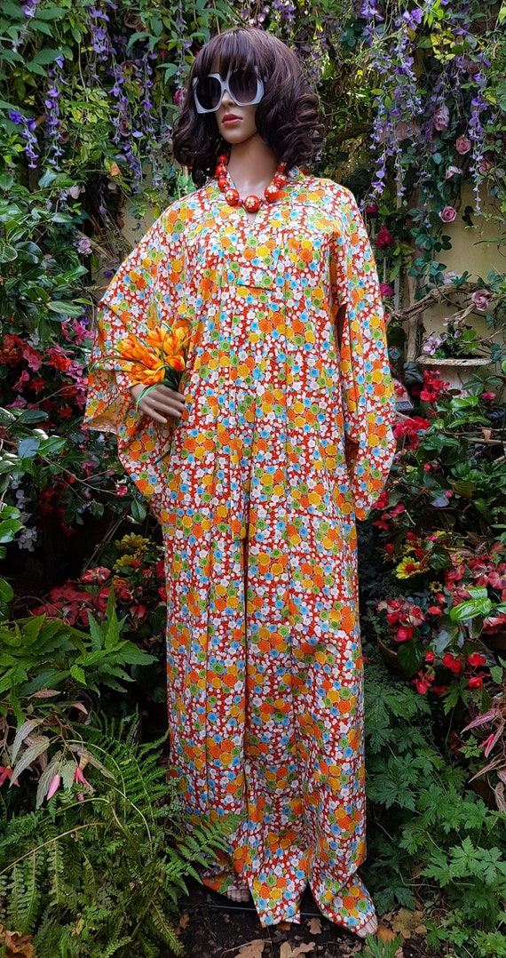 Vintage Kimono: Epic Vintage Plus Size 1970s / 19… - image 1