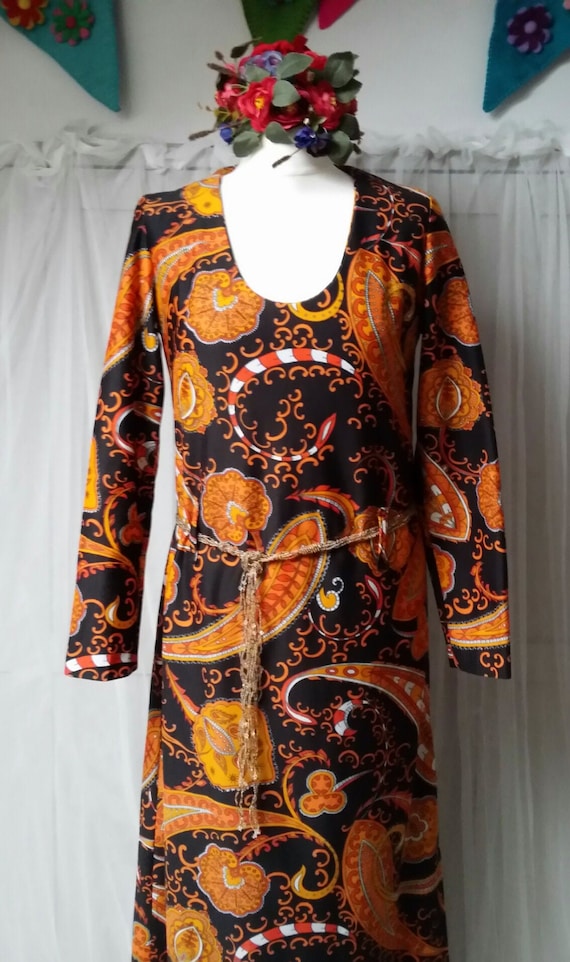 UK 12 (US 8) Fabulous Vintage 1970s Psychedelic O… - image 2