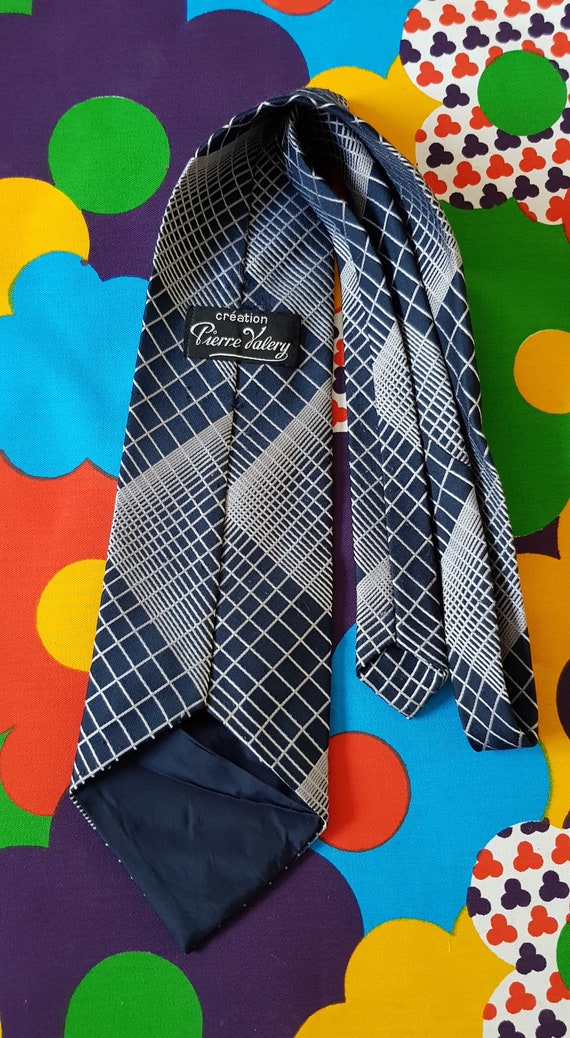 Vintage Men's Tie: Groovy Vintage 1970s Blue and … - image 9