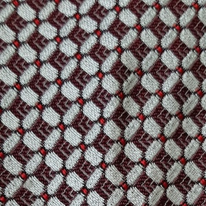 Vintage Men&#39;s Tie: Funky Vintage 1970s Burgundy, Red and Cream Geometric Pattern Men&#39;s Tie