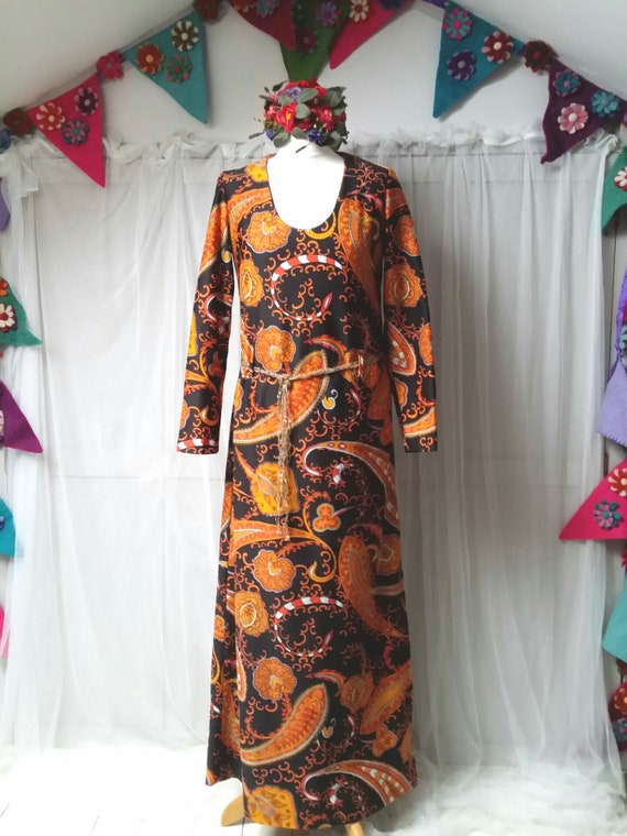 UK 12 (US 8) Fabulous Vintage 1970s Psychedelic O… - image 3