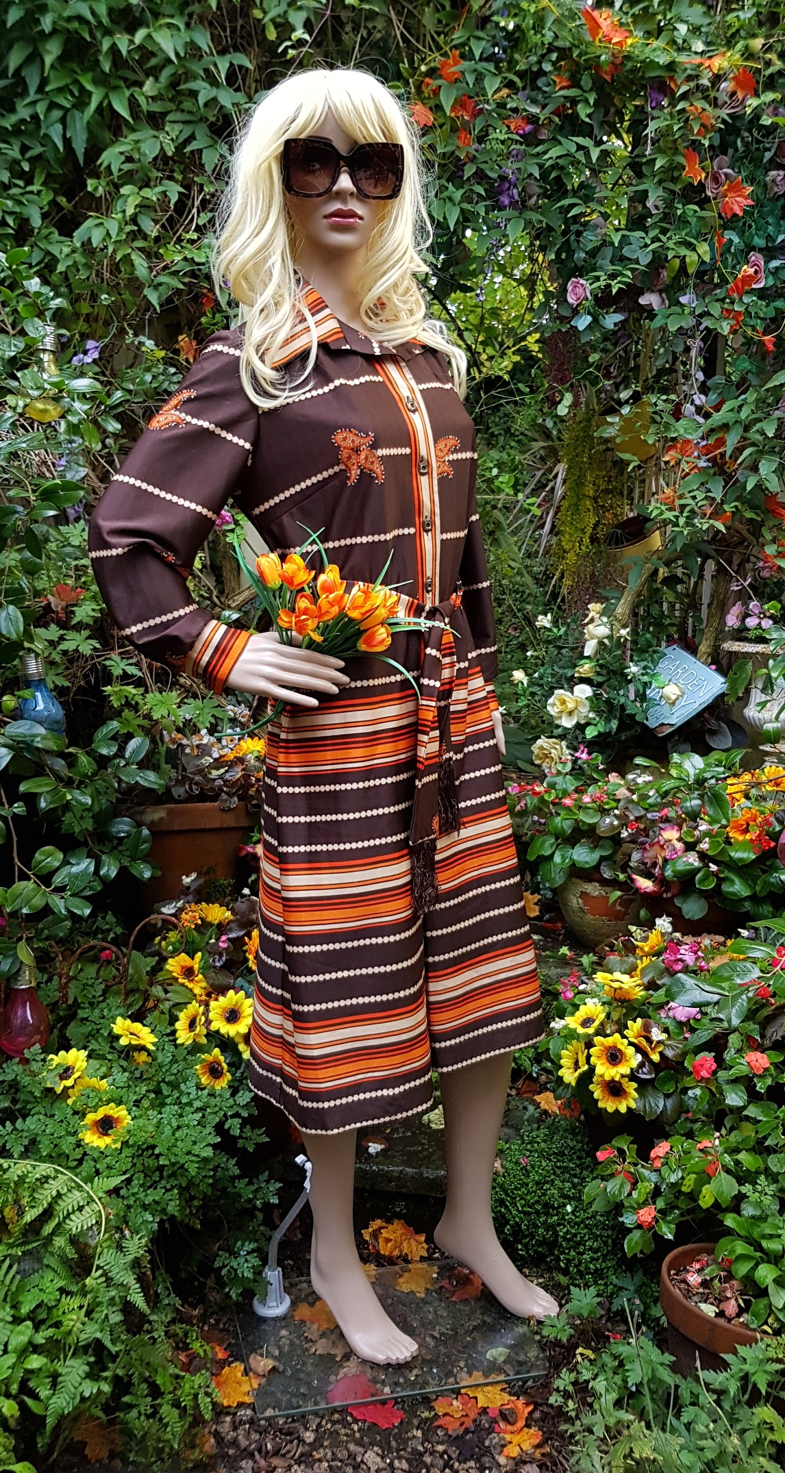 orange and brown striped dress THE THERESA STRIPED MIDI DRESS IN CAMEL – Pink Desert