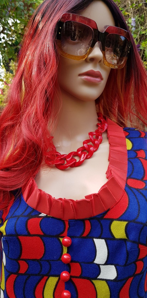 Vintage Necklace: Amazing  Funky 1970s / 80s Plast