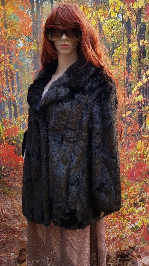 Gorgeous Vintage 1970s Black / Brown Marno Mink F… - image 8