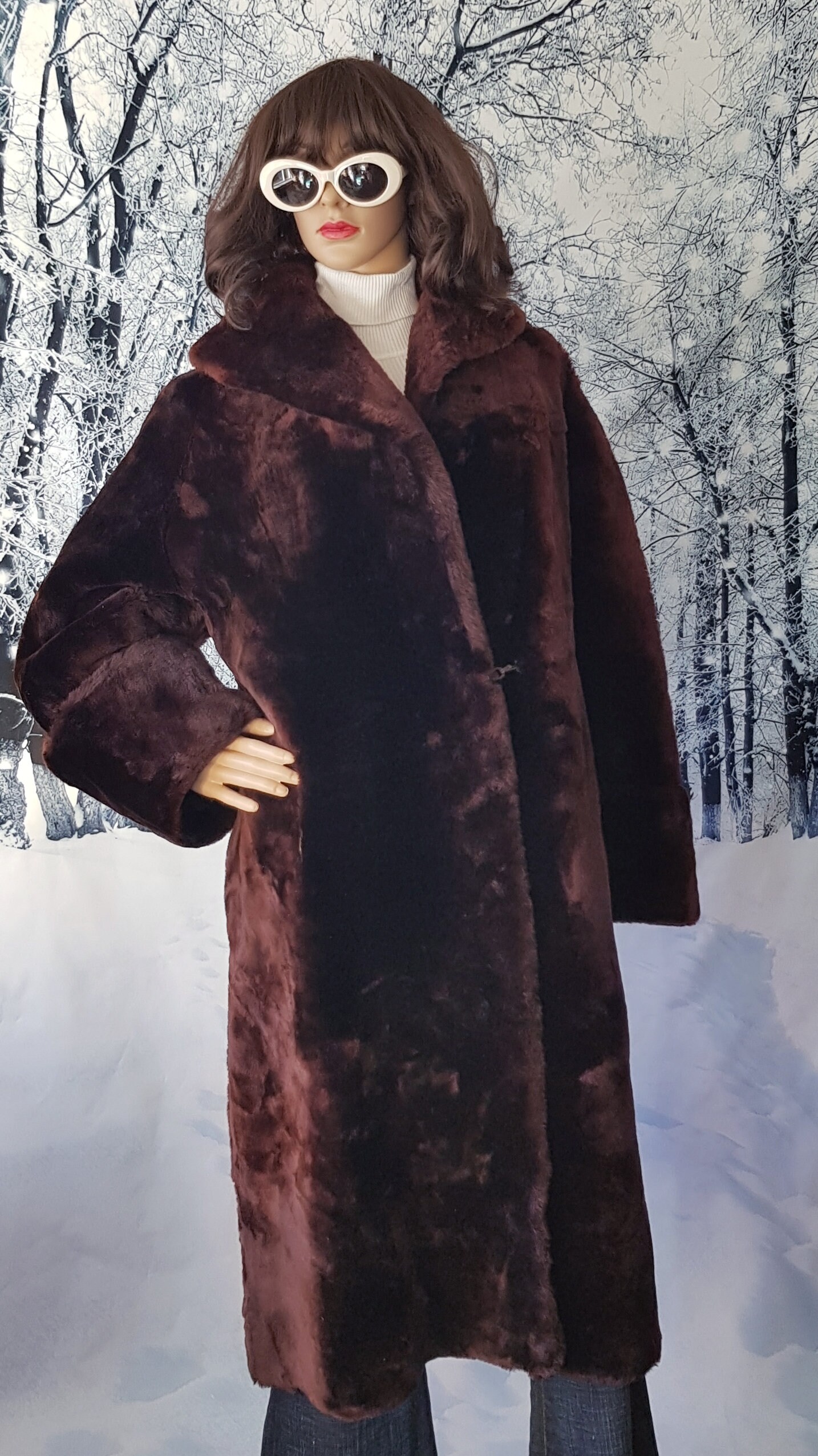 Vintage 1940s 'beaver Lamb' Ie Mouton Sheepskin Fur Coat