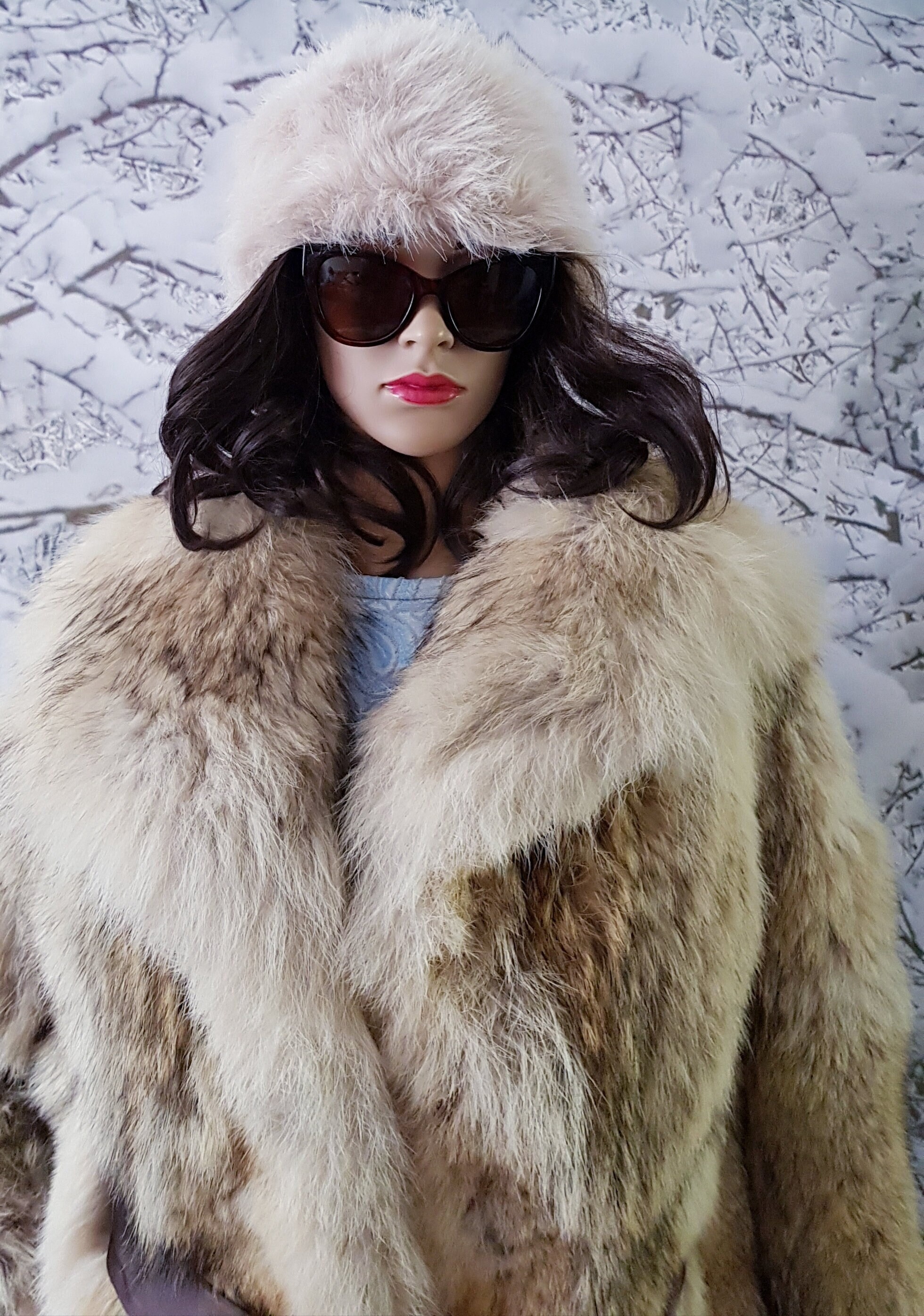 Vintage Hat: Fab Vintage Cream Beige Faux Fur Hat - Etsy display picture 1