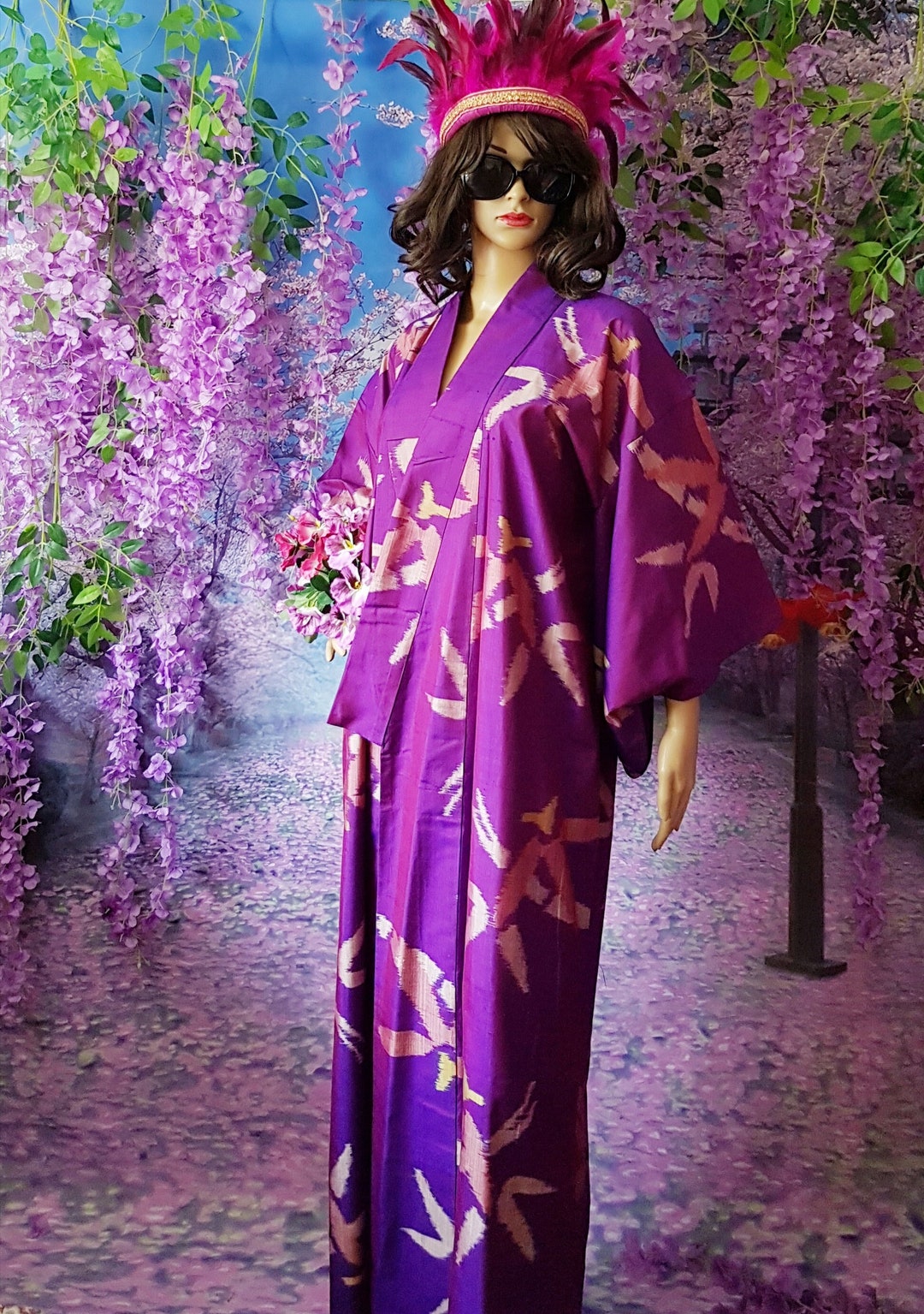 エルンスト【Le Kimono】 Vintage Kimono: Stunning Vintage Antique 1920s Meisen Pure