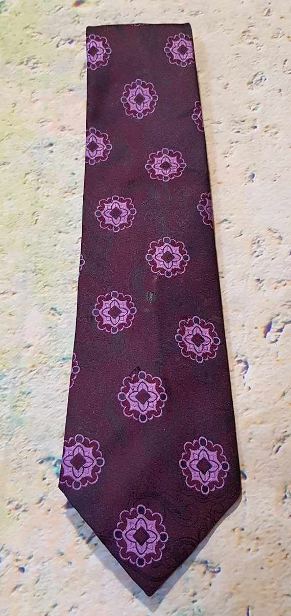 Vintage Men's Tie: Lovely Vintage 1970s Burgundy … - image 3