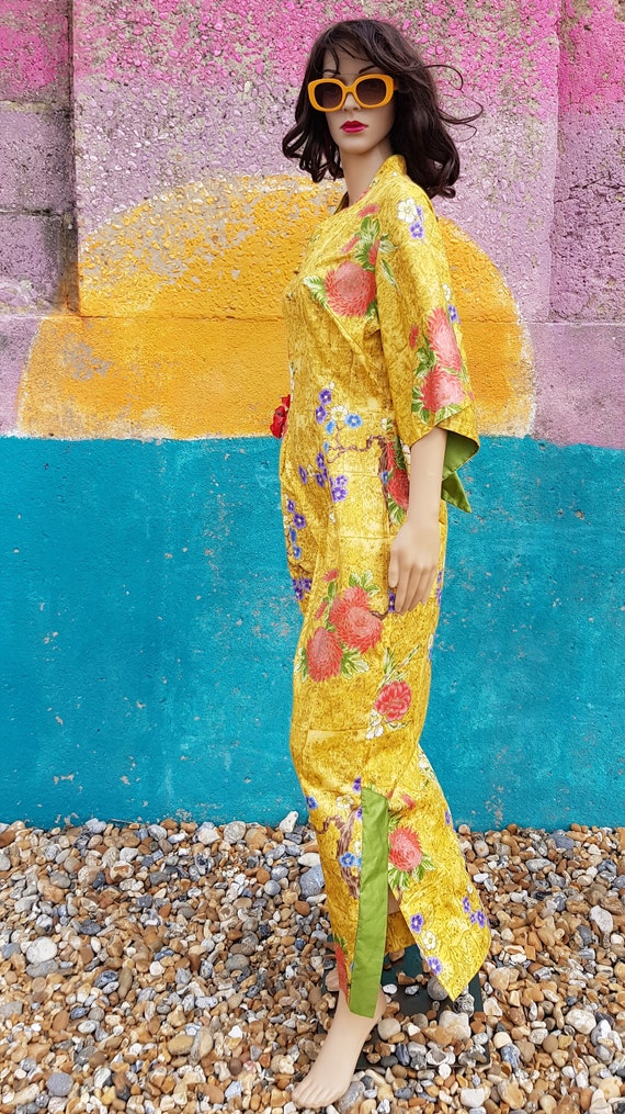 Vintage Kaftan: Iconic Vintage 1950s Saffron Gold… - image 9