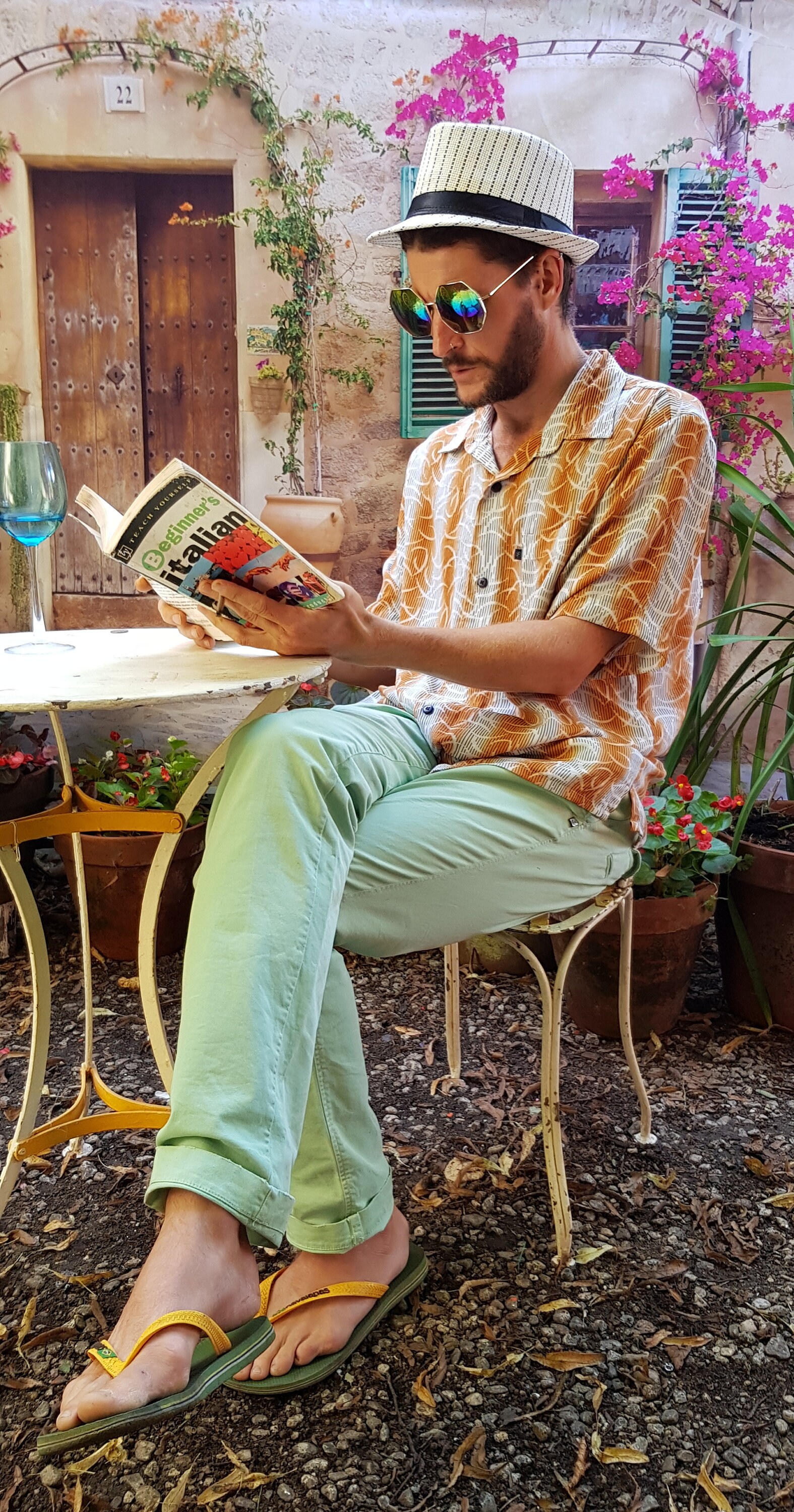 Image of Fabulous Vintage Orange, Grey & White Mens Shirt By Function Jeans Company
