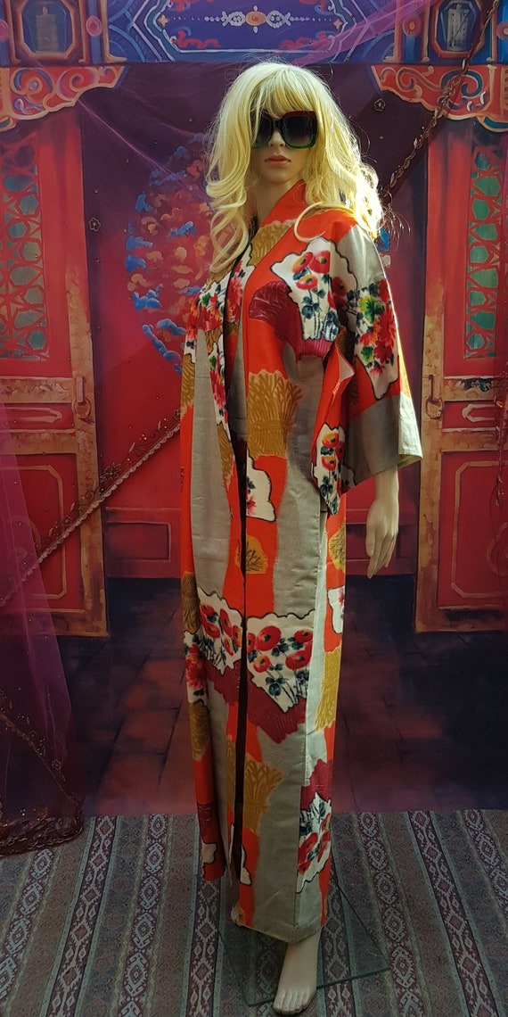 Vintage Kimono: Gorgeous Antique (circa 1930s) Re… - image 9