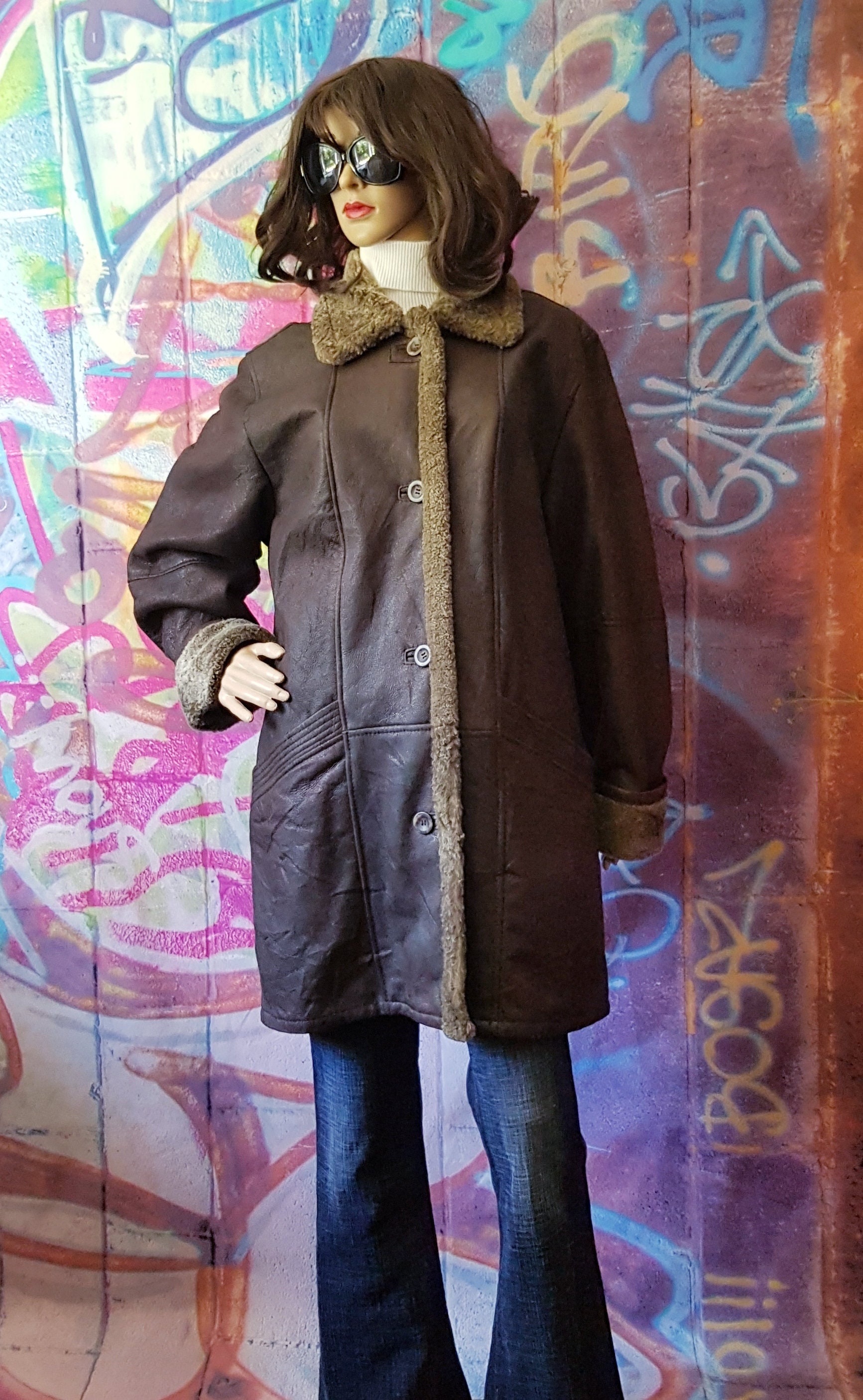 Vintage Coat: Gorgeous Vintage 1990s Brown Nappa Sheepskin Leather