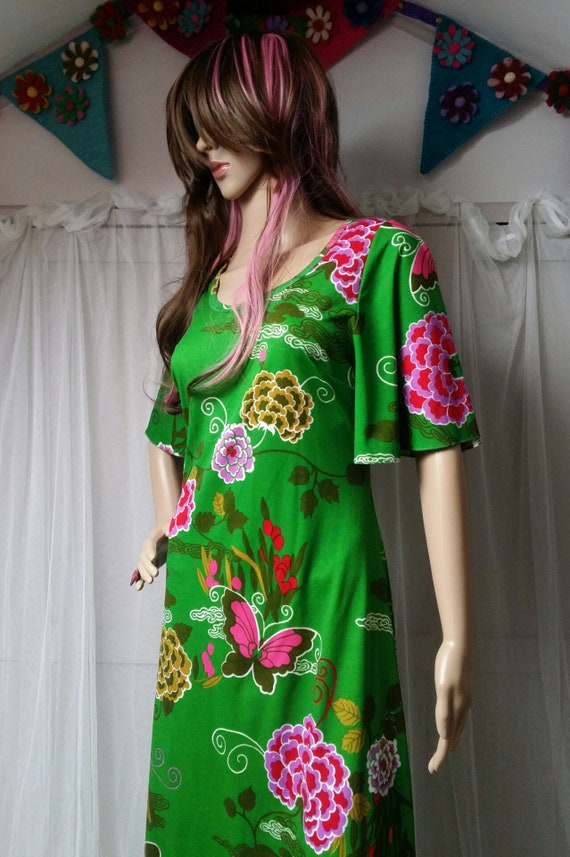 Gorgeous Frank Usher Vintage 1970s Bright Green, R
