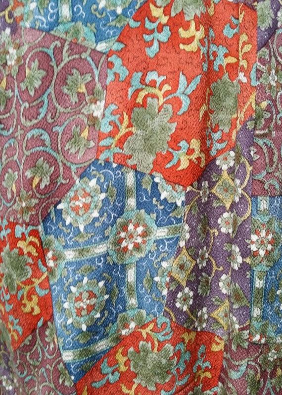 Vintage Kimono: Stunning Vintage 1970s Orange Blu… - image 2