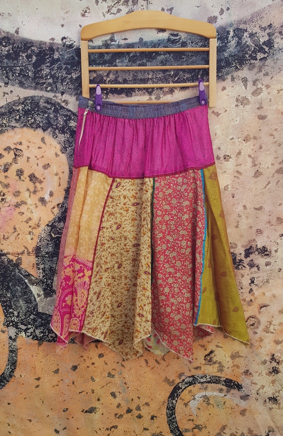 Vintage Skirt: Lovely Vintage Nepalese Recycled I… - image 10