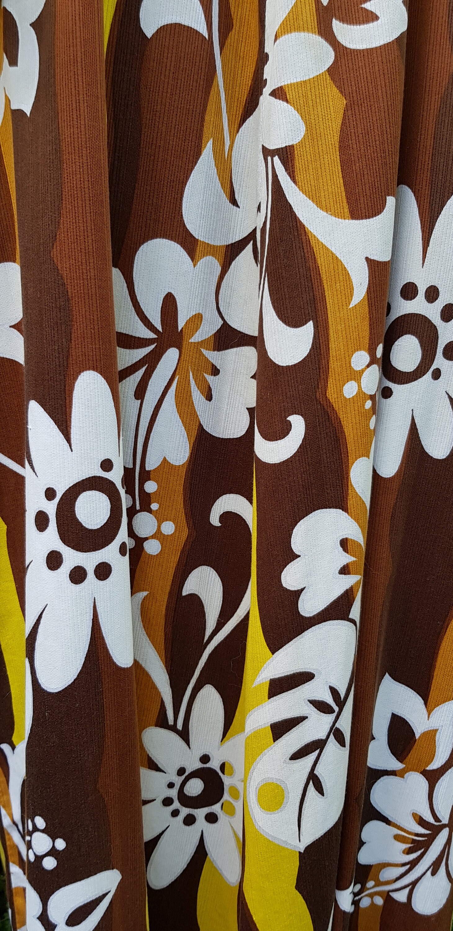 Used 70年代 アイボリー×ブラウン♡ リボンクローズ サロンガウン Vintage Kaftan: Gorgeous Vintage 1960s/1970s Yellow, White