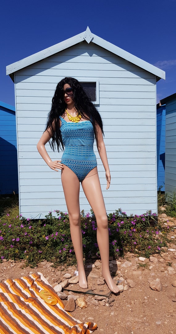 Vintage Swimsuit: Fabulous Vintage 1970s Aqua Blu… - image 3