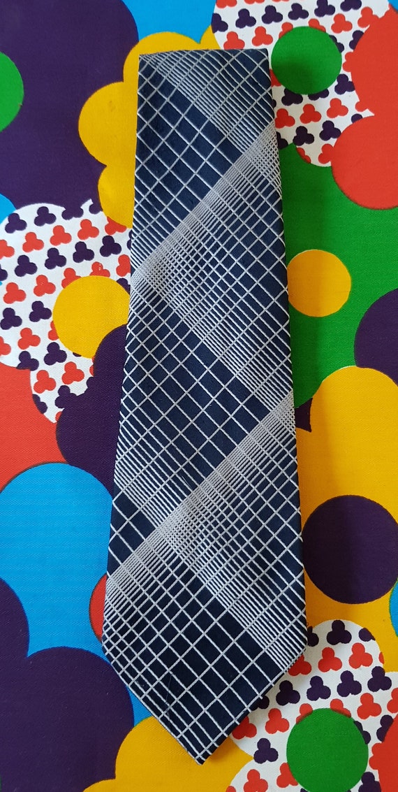 Vintage Men's Tie: Groovy Vintage 1970s Blue and … - image 3