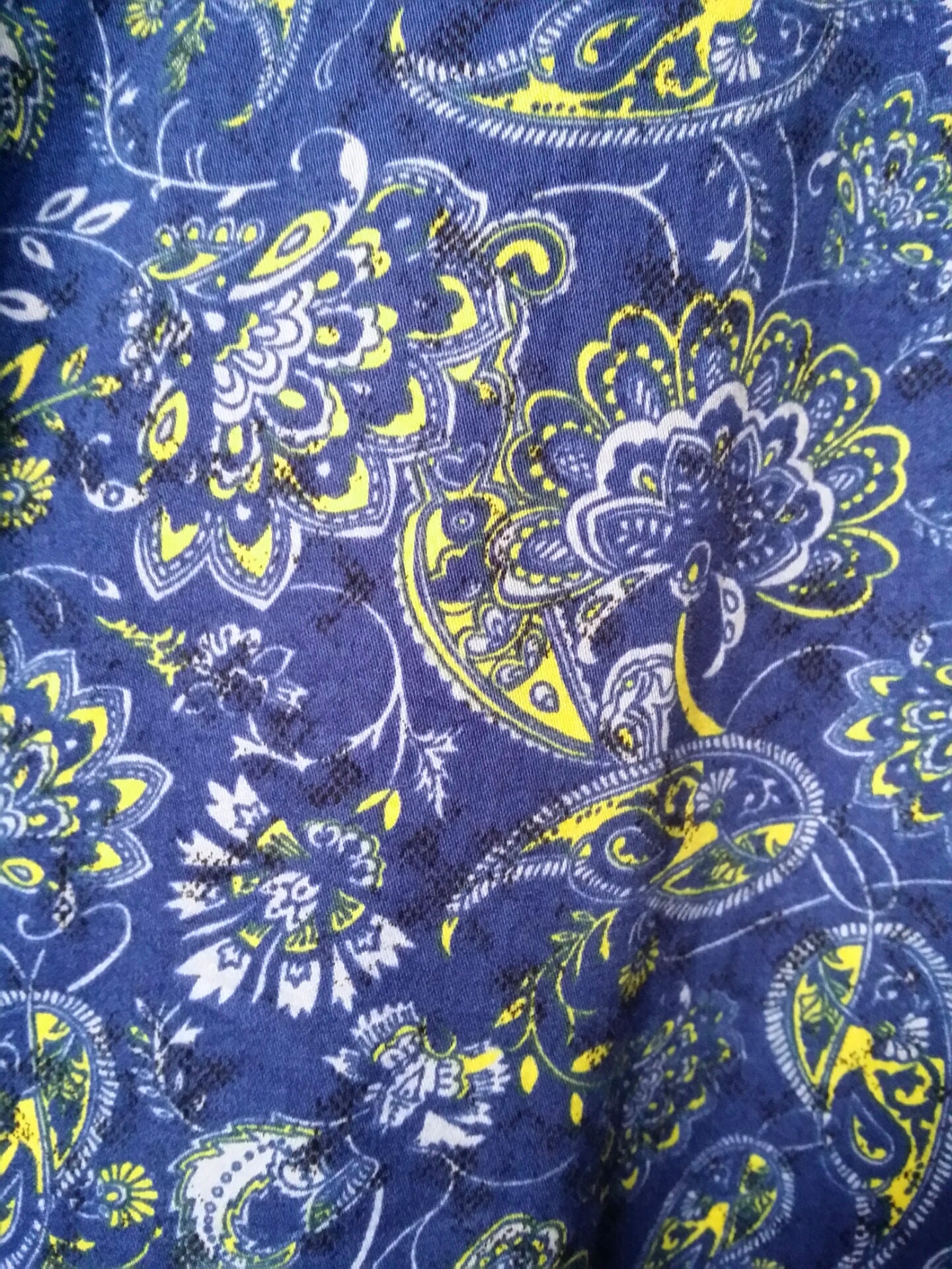 Image of Fab Vintage Blue & Yellow Paisley Pattern Italian Mens Shirt By Toscane Uomo