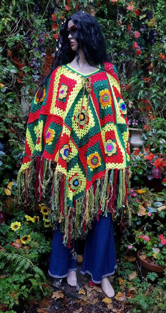 Vintage Poncho: Amazing Up Cycled Vintage 1970s Ps