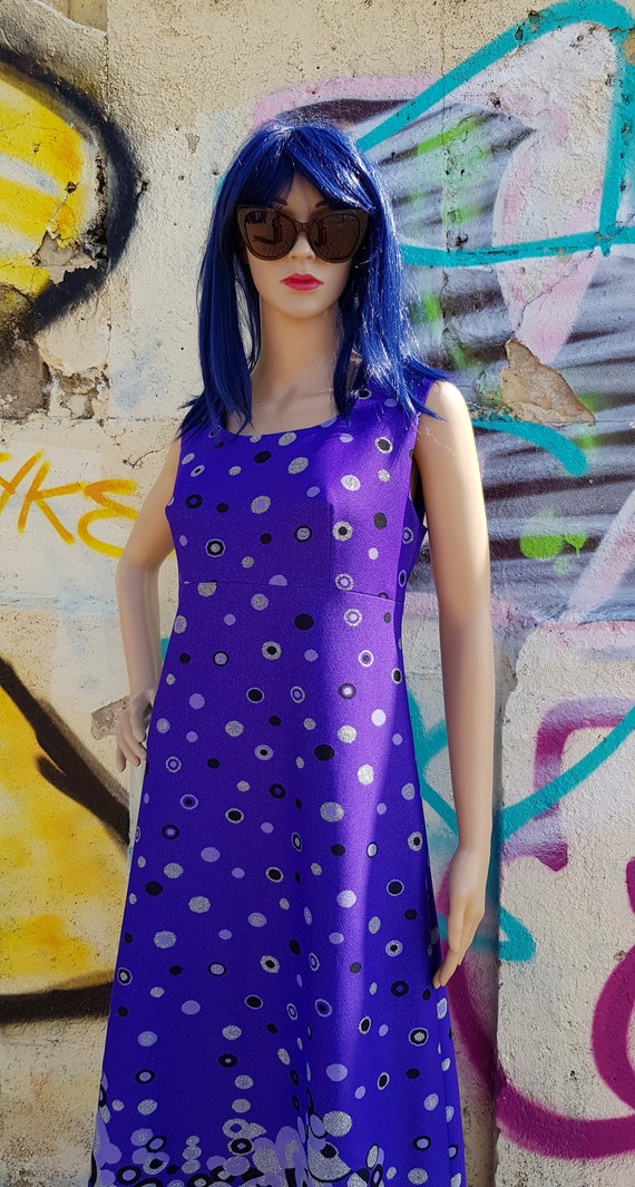 UK 12 (US 8) Stunning Vintage 1960s/1970s Purple … - image 9