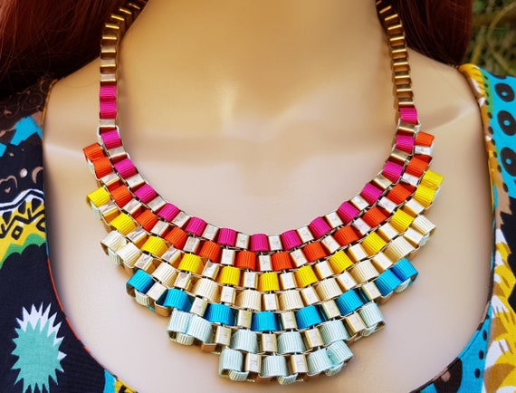 Vintage Necklace: Stunning Vintage 1980s Multi-Co… - image 5