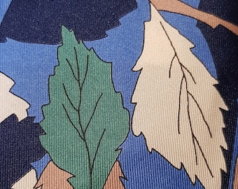 Vintage Men's Tie: Funky Vintage Blue, Green and Beige Leaf Pattern Men's Tie by Elect
