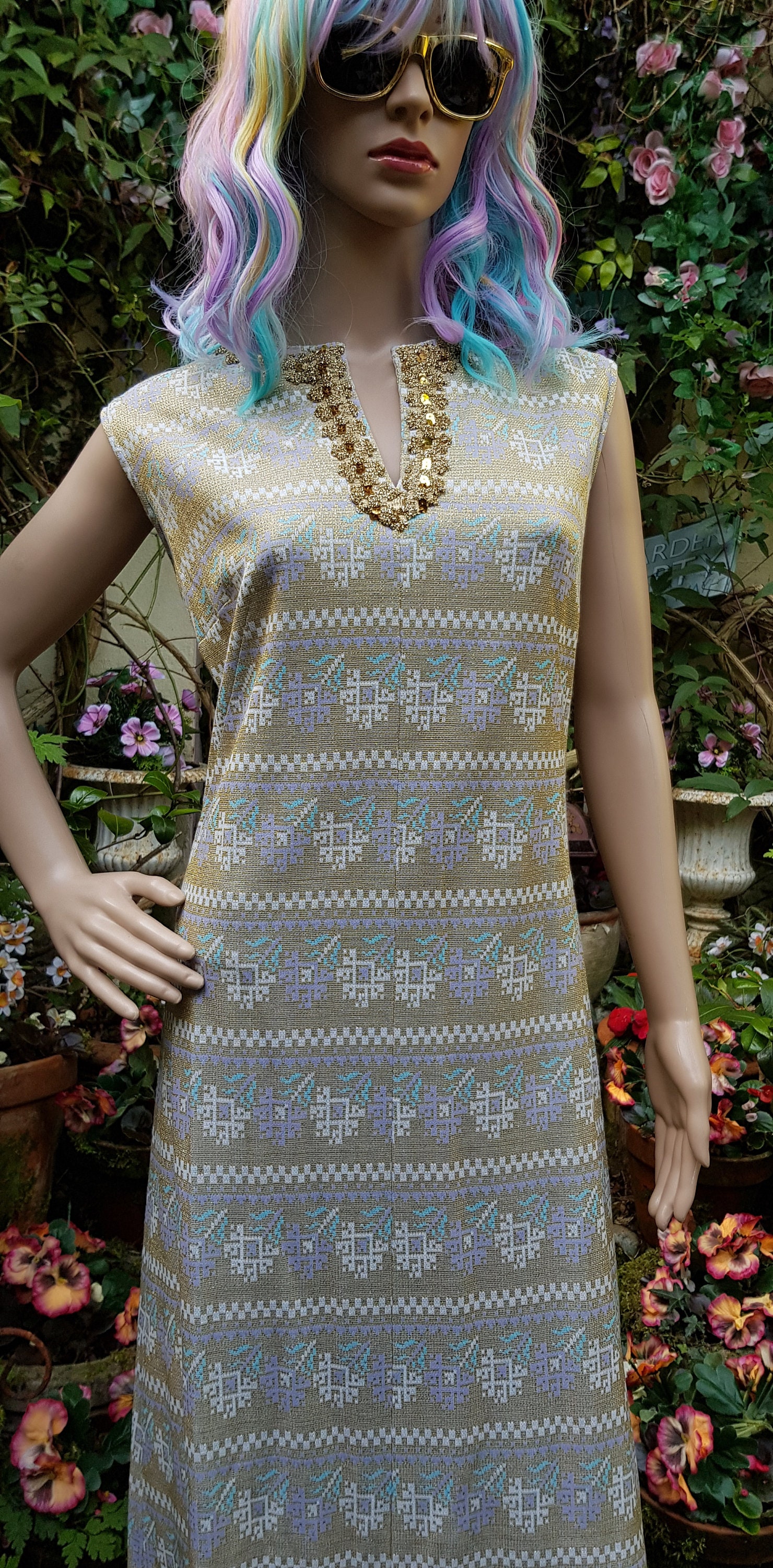 60s 50s ヨーロッパ ウールベスト ワンピース 刺繍 ユーロ 柄 G630 Euro Vintage(ヨーロッパヴィンテージ) Land_60'~70's plant
