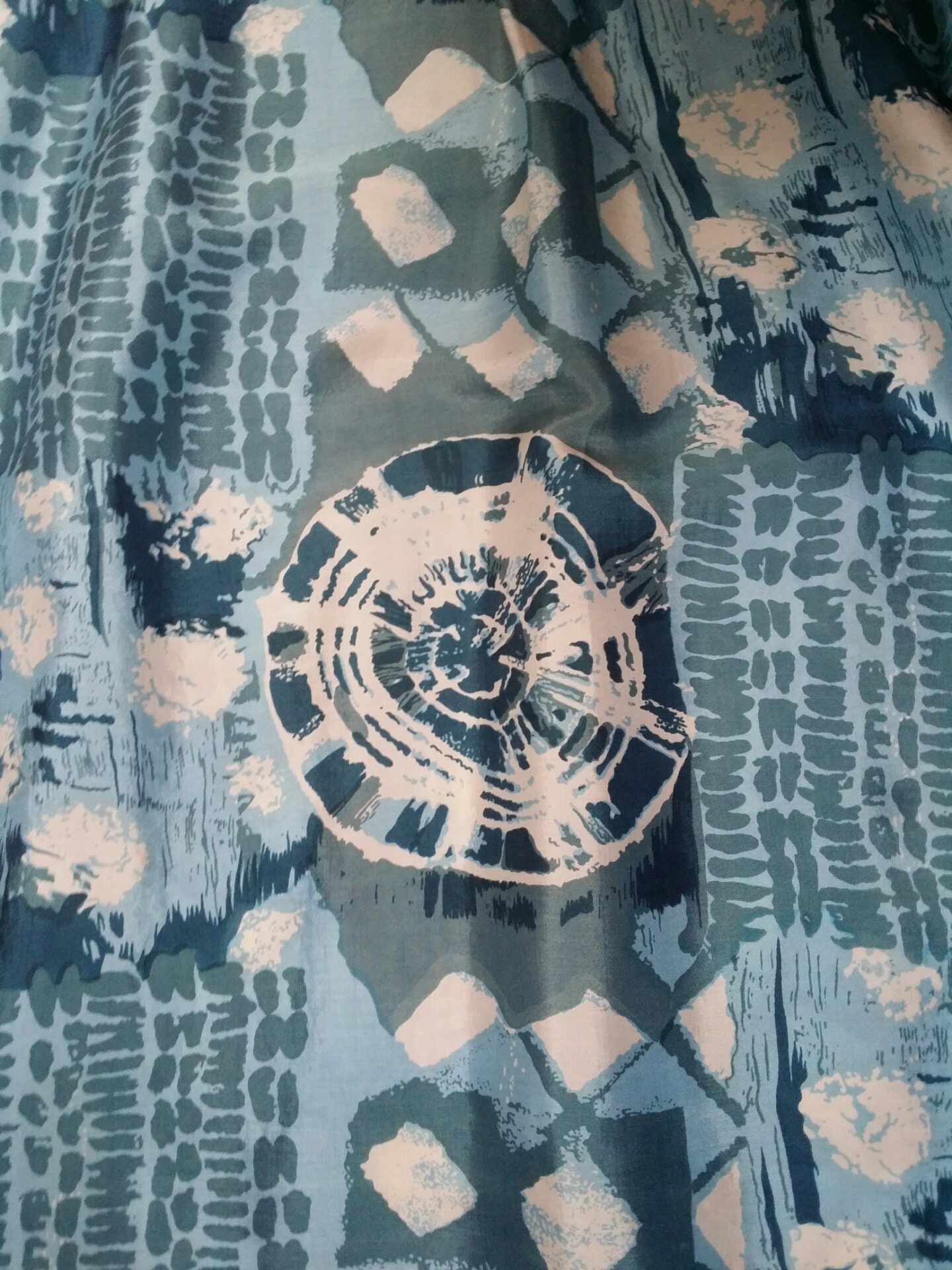 Image of Gorgeous Pure Silk Blue Abstract Pattern Mens Shirt By Boydex
