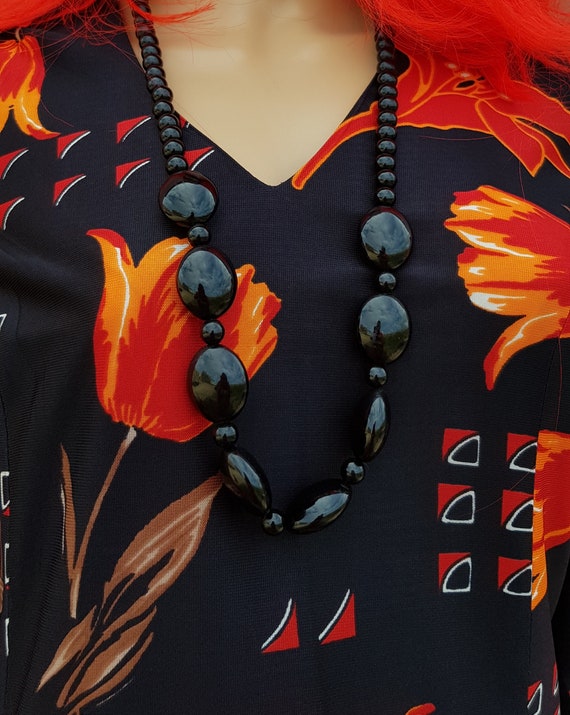 Vintage Necklace: Fab Vintage 1970s / 1980s Black… - image 5