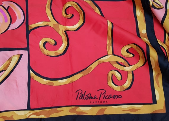 Ladies Scarf: Funky Vintage 1980s Paloma Picasso … - image 8