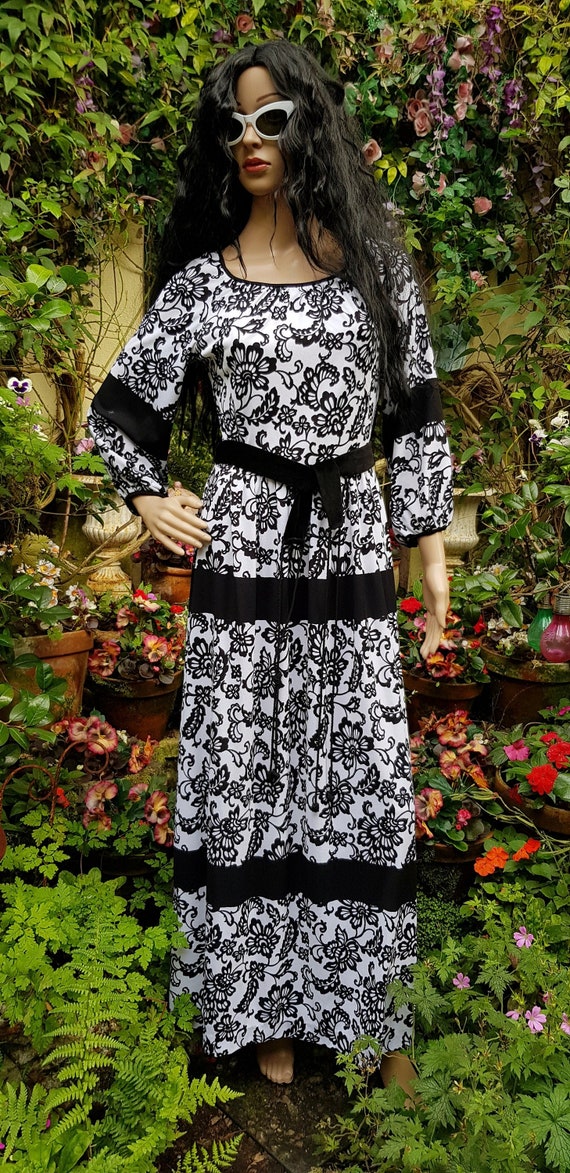 Black belted maxi dress clearance