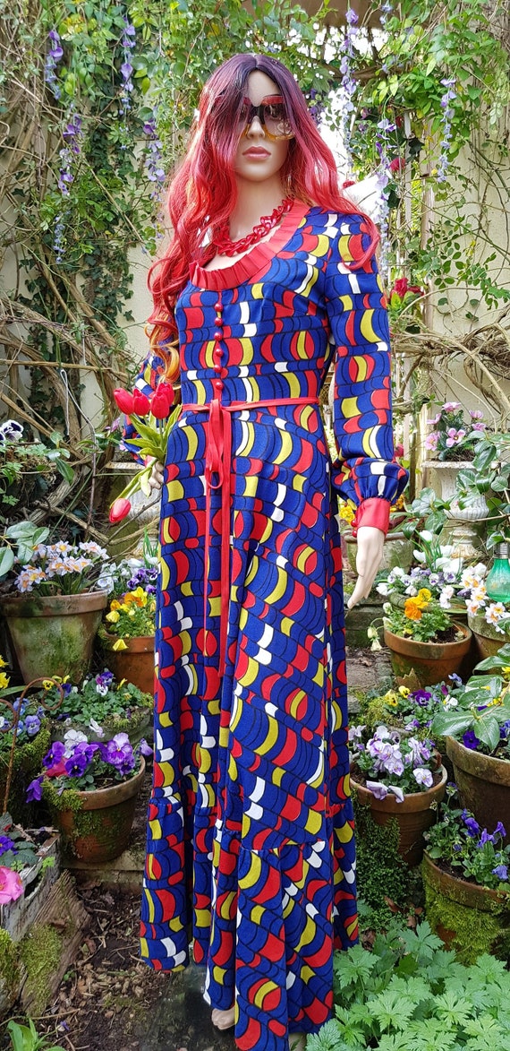 Iconic Vintage 1960s Rare Frank Usher Blue, Lime G