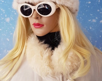 Vintage 8” Real Fur Hat 1950’s 1960’s Small Crème Tan Fur 1960s Vintage Hats for Women for sale - eBay main image 3