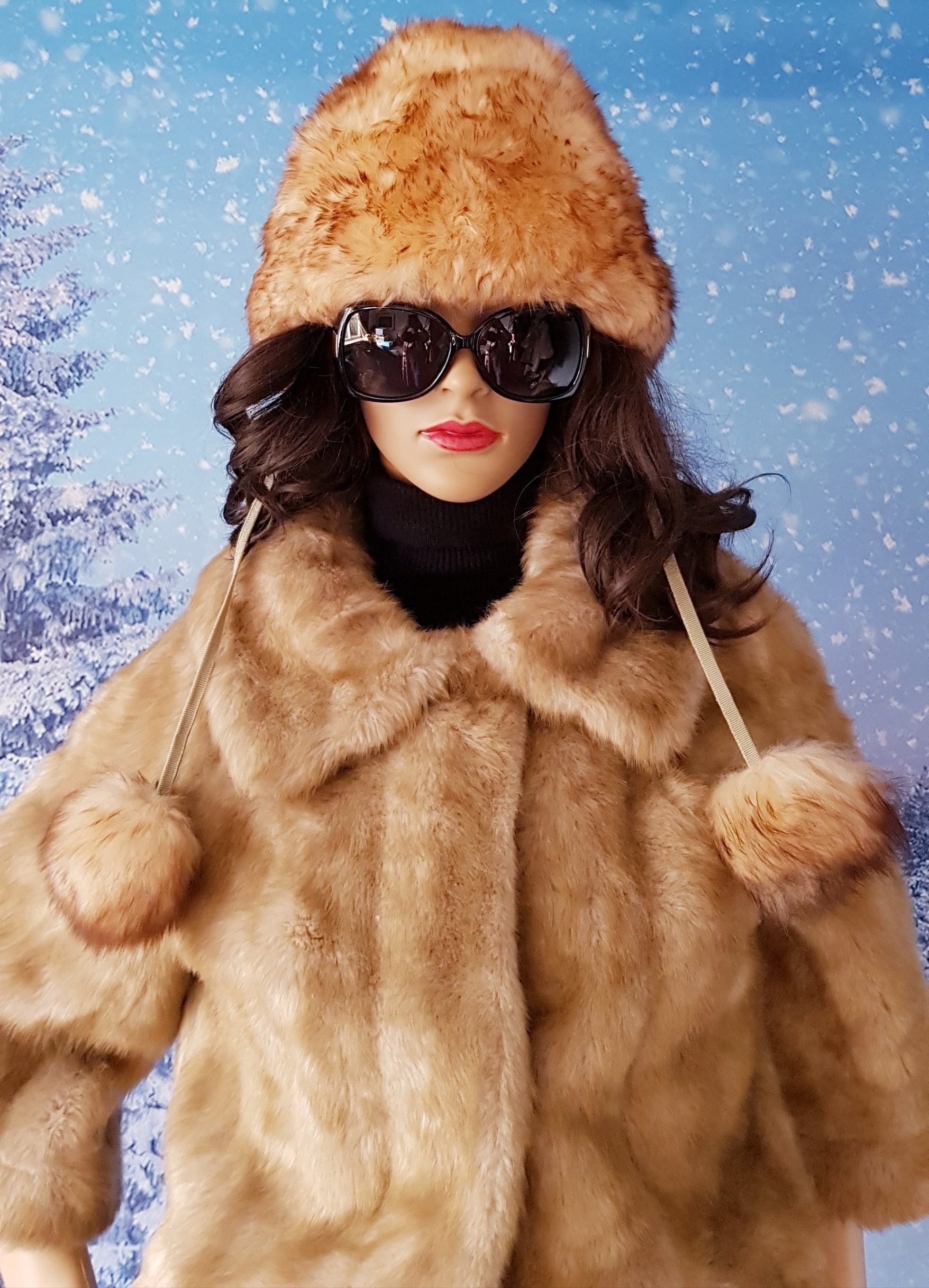 Vintage Genuine Australian Sheepskin Hat Shearling Cap Après Ski Minimal Luxe Hurricane Napalan Sheepskin Hat – Crafted in England  main image 4