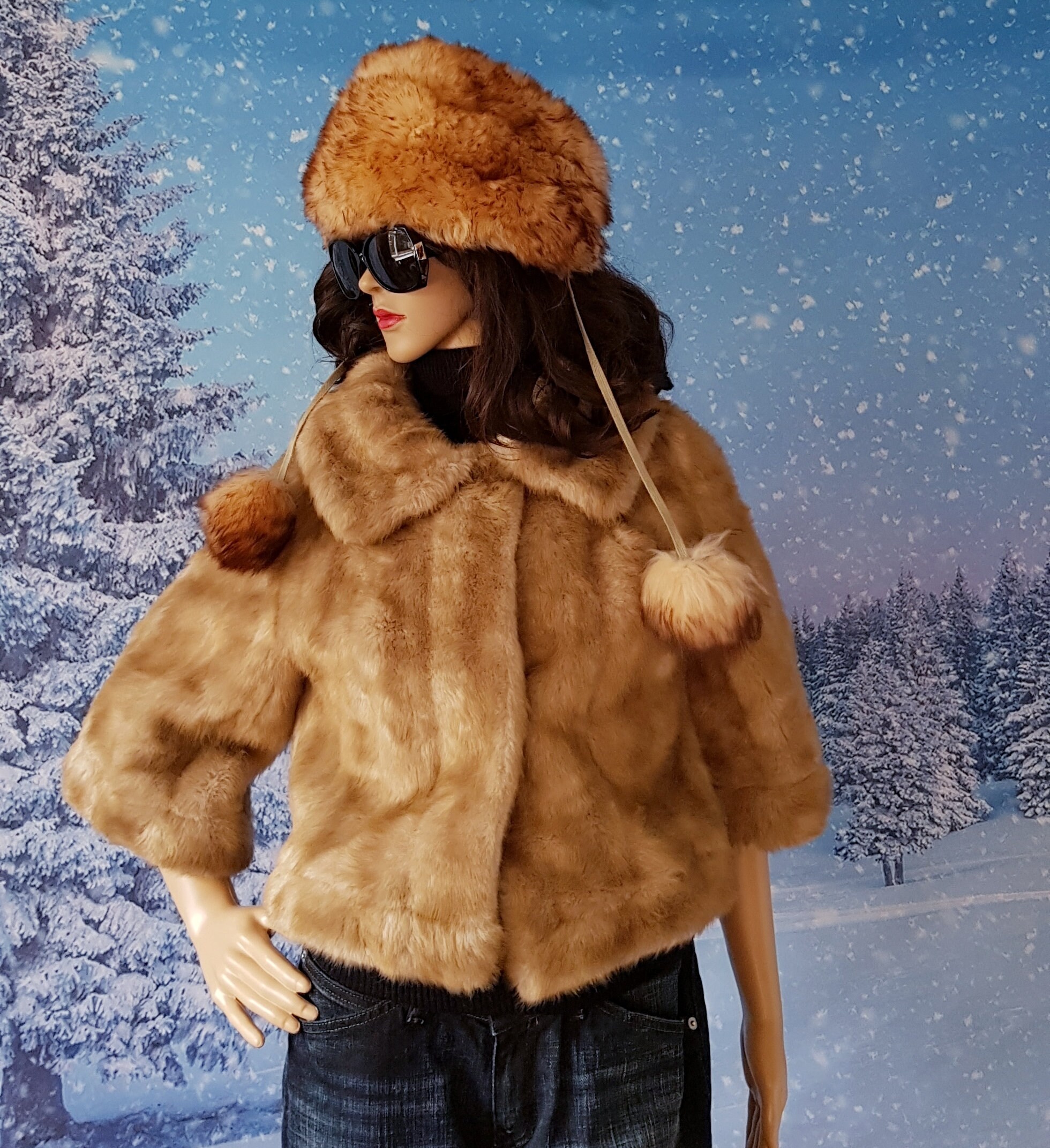 Vintage Shearling Sheepskin Hat – Real Wool – Classic 1960s Style – Warm & Soft Spruce Sheepskin Hat | The Leather Works main image 4