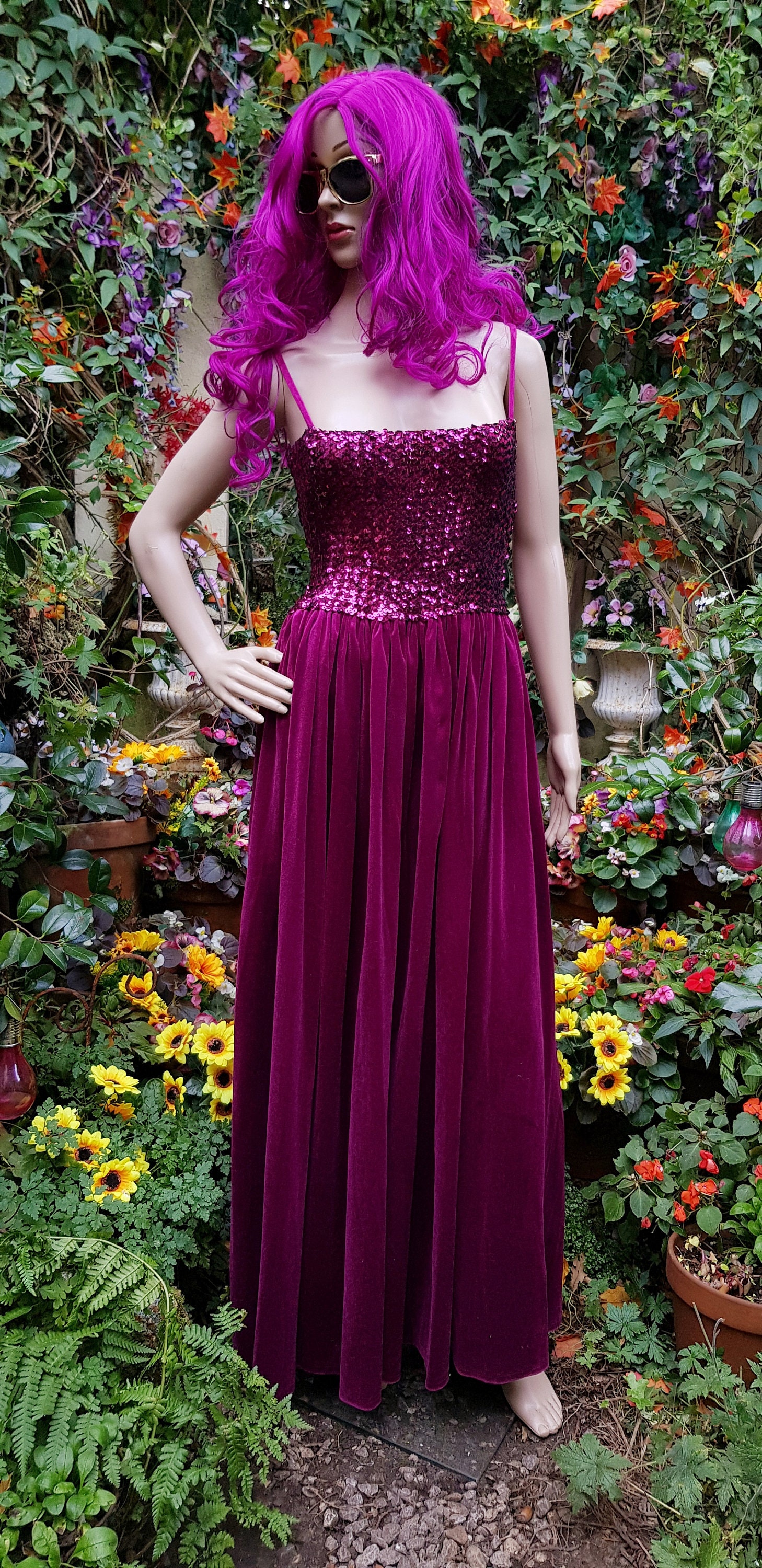 open lace back dress Retro Green Velvet Christmas Dress main image 0