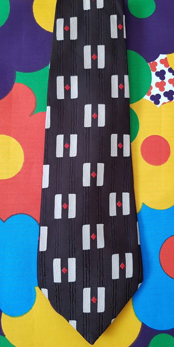 Vintage Men's Tie: Groovy Vintage 1970s Dark Brow… - image 5