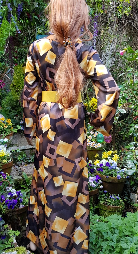 UK 8/10 (US 4/6) Fantastic Vintage 1960s Brown an… - image 9