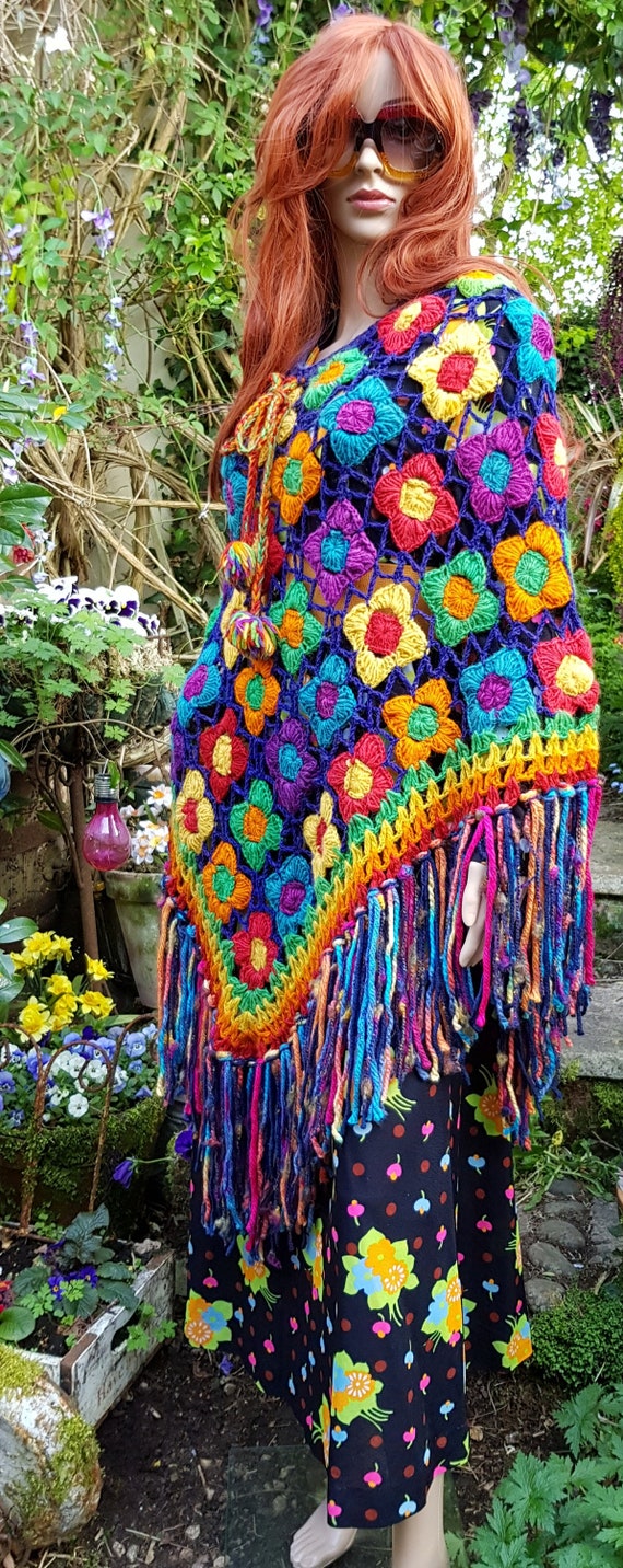 Vintage Poncho: Fabulous Vintage Up-cycled 1970’s 