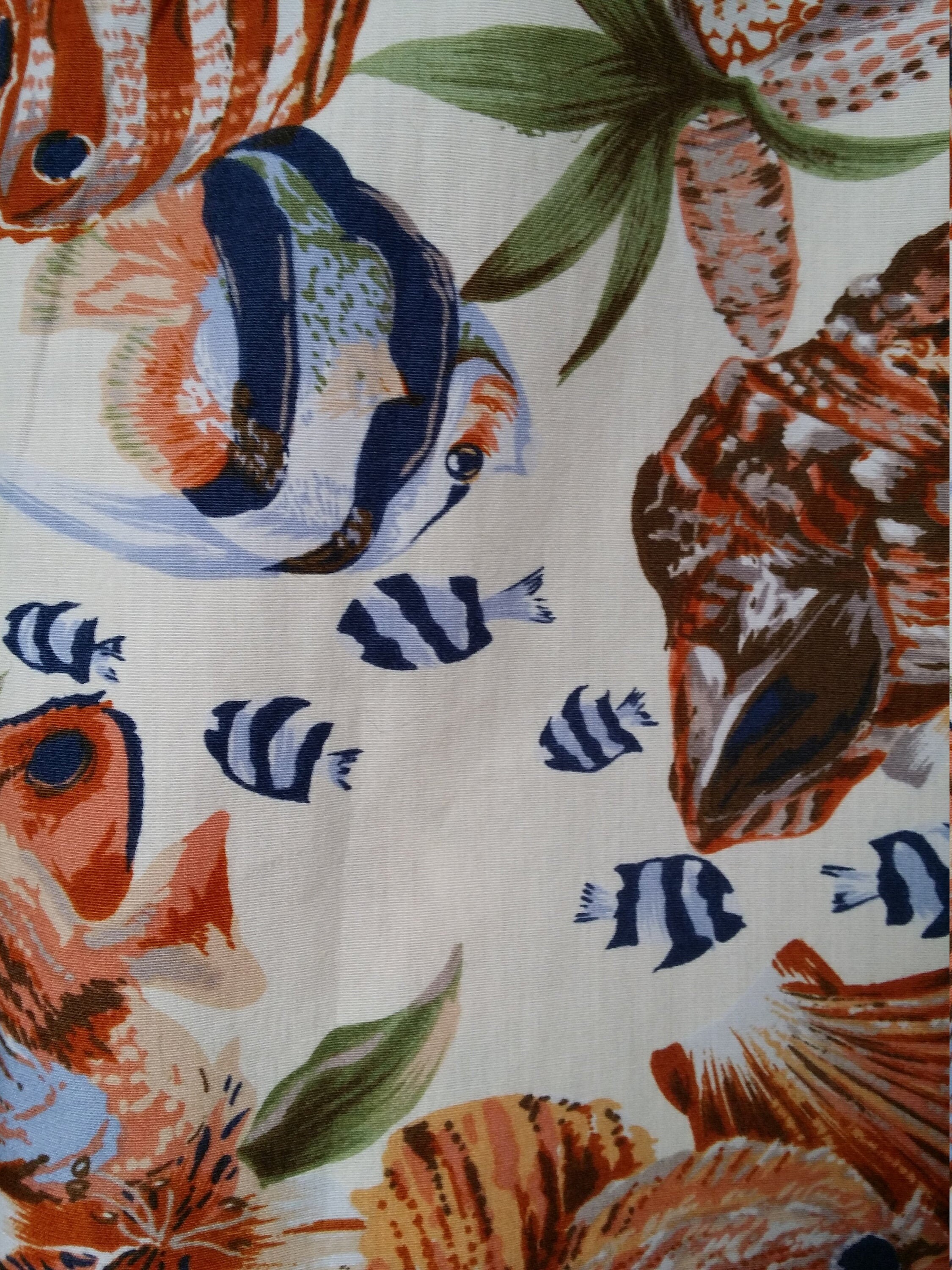 Image of Funky 1980S Mens Tropical Ocean Theme Printed Cotton Shirt By Jac Henri