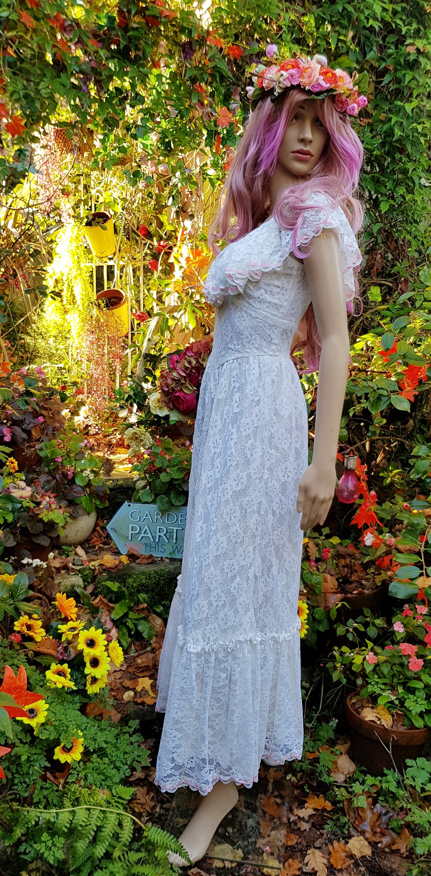 Ameri　VINTAGE LIKE LACE DRESS Ameri vintage/dress ameri vintage VINTAGE LIKE LACE DRESS