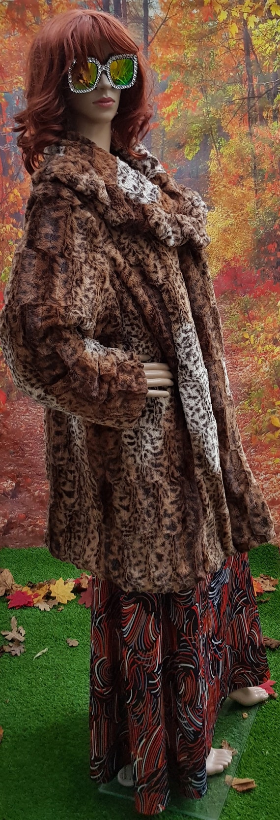 Stunning Vintage Animal / Leopard Print Faux Fur … - image 8
