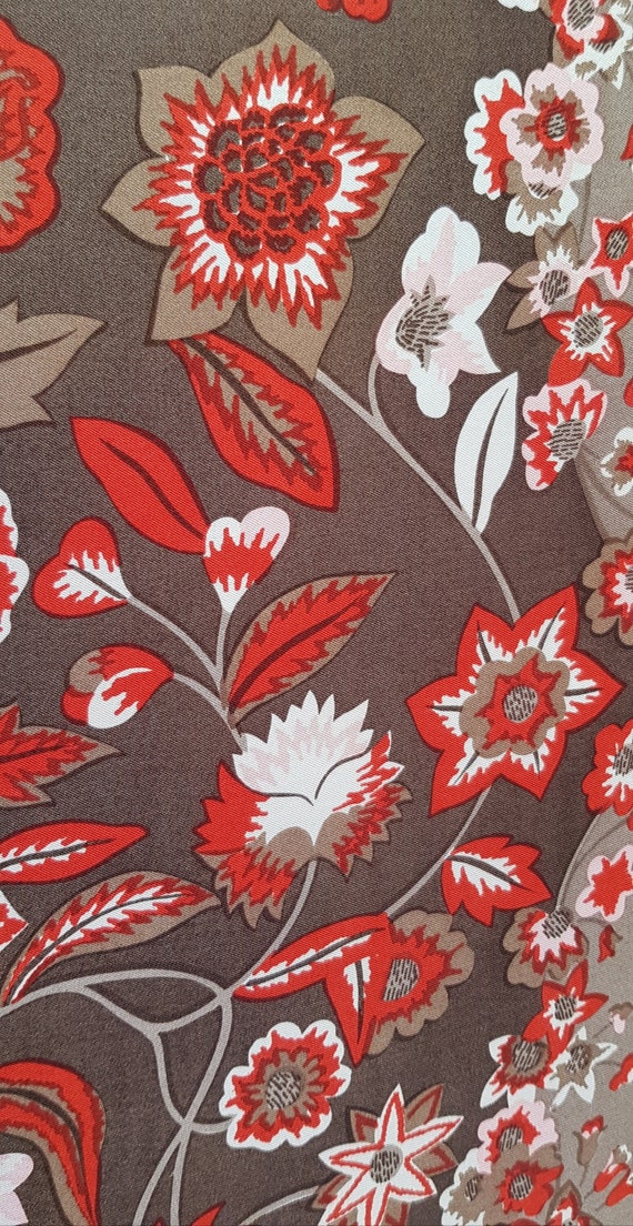 Ladies Scarf: Lovely Vintage Red, Brown and Grey L