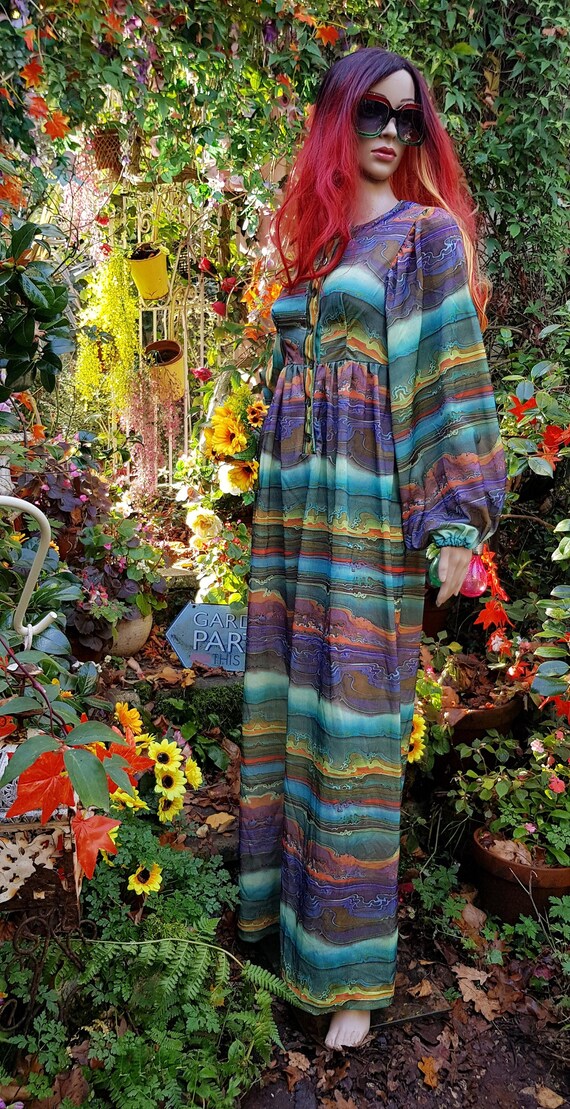 Hideously Funky Vintage1970s Multi Colour Psychede