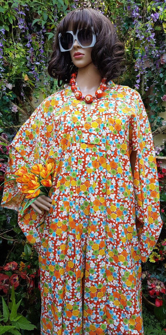 Vintage Kimono: Epic Vintage Plus Size 1970s / 19… - image 4