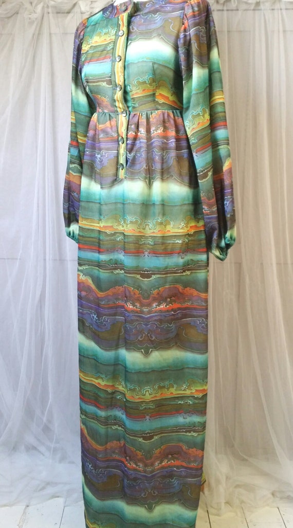 Hideously Funky Vintage1970s Multi Colour Psychede