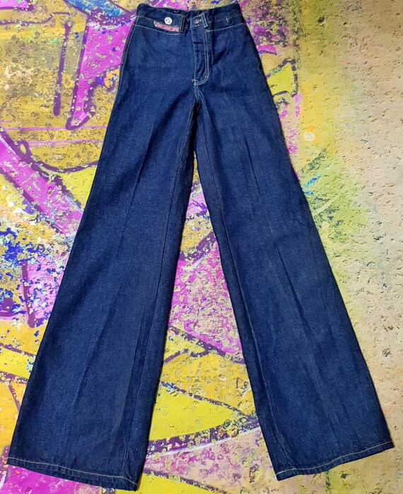 Vintage Jeans: Epic Vintage 1970s OGGI Dark Blue … - image 6