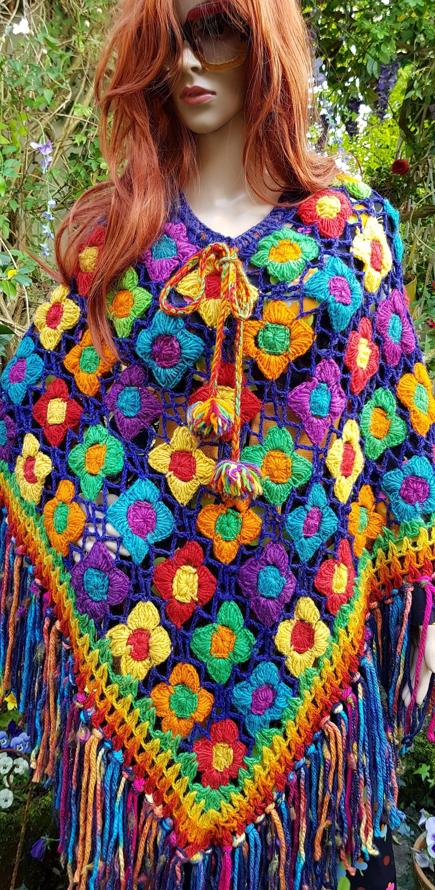 Vintage Poncho: Fabulous Vintage Up-cycled 1970's Fabulous