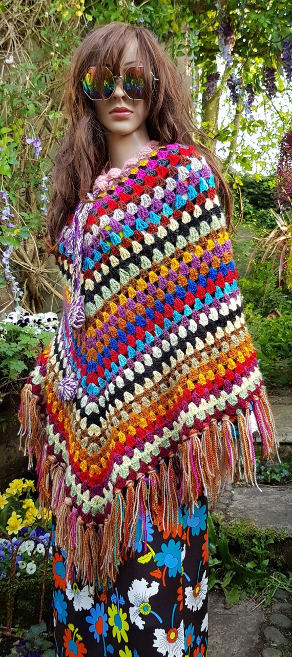 Vintage Poncho: Gorgeous Vintage 1970's Bohemian … - image 1